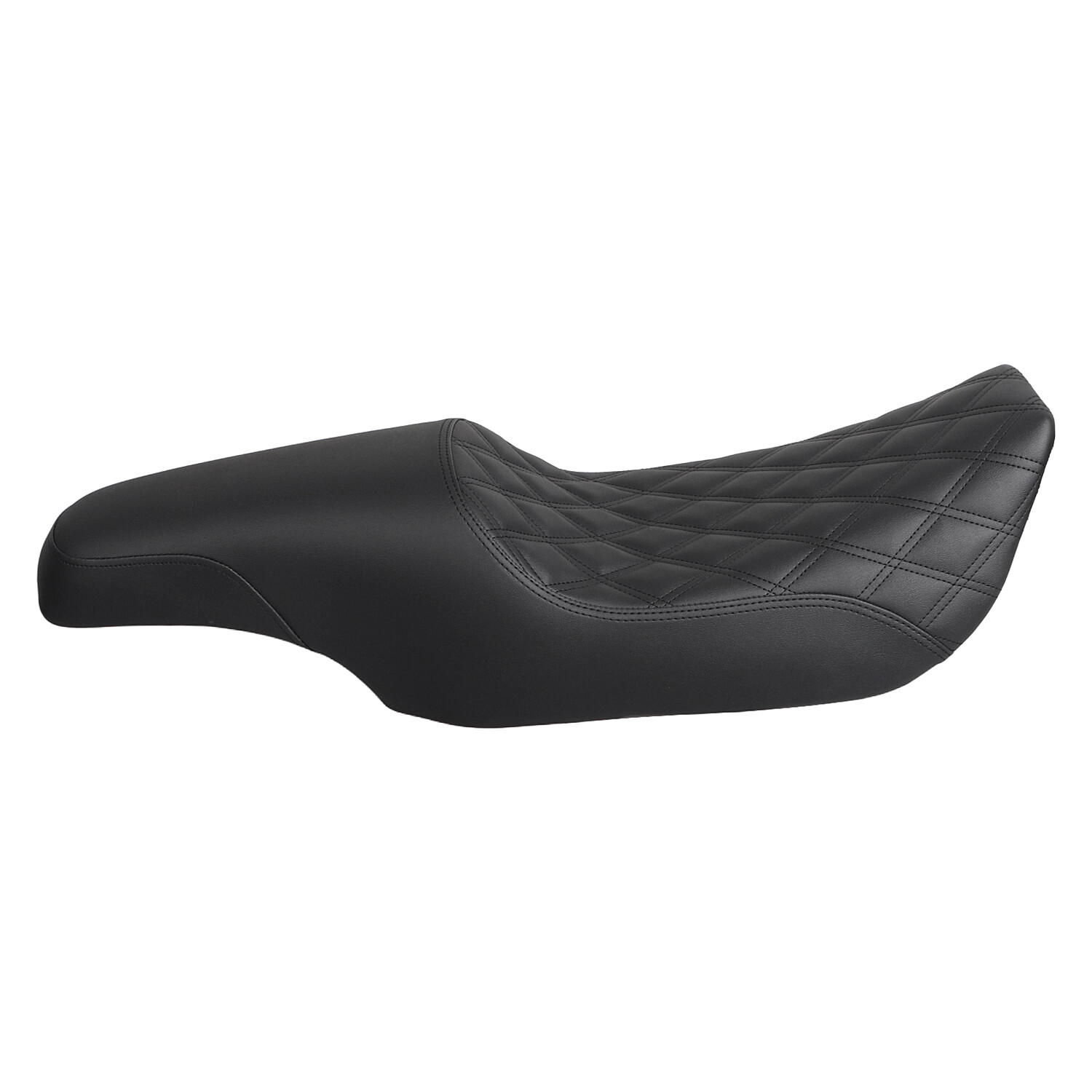 Black Driver Passenger Extended Two-Up Seat For Harley Road King FLHR 1997-2007