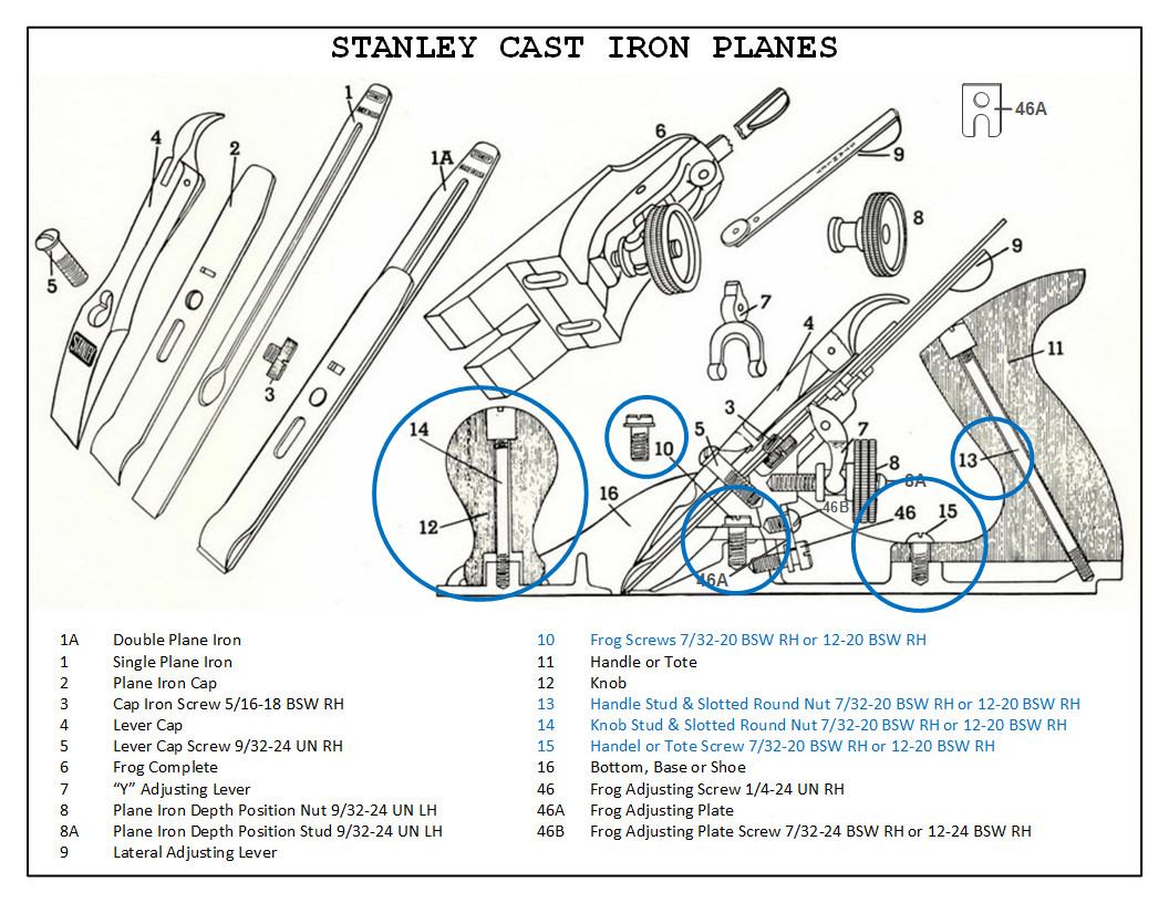 7/32-20 BSW M2 HSS Right Hand Taper Tap for Stanley Plane Tools