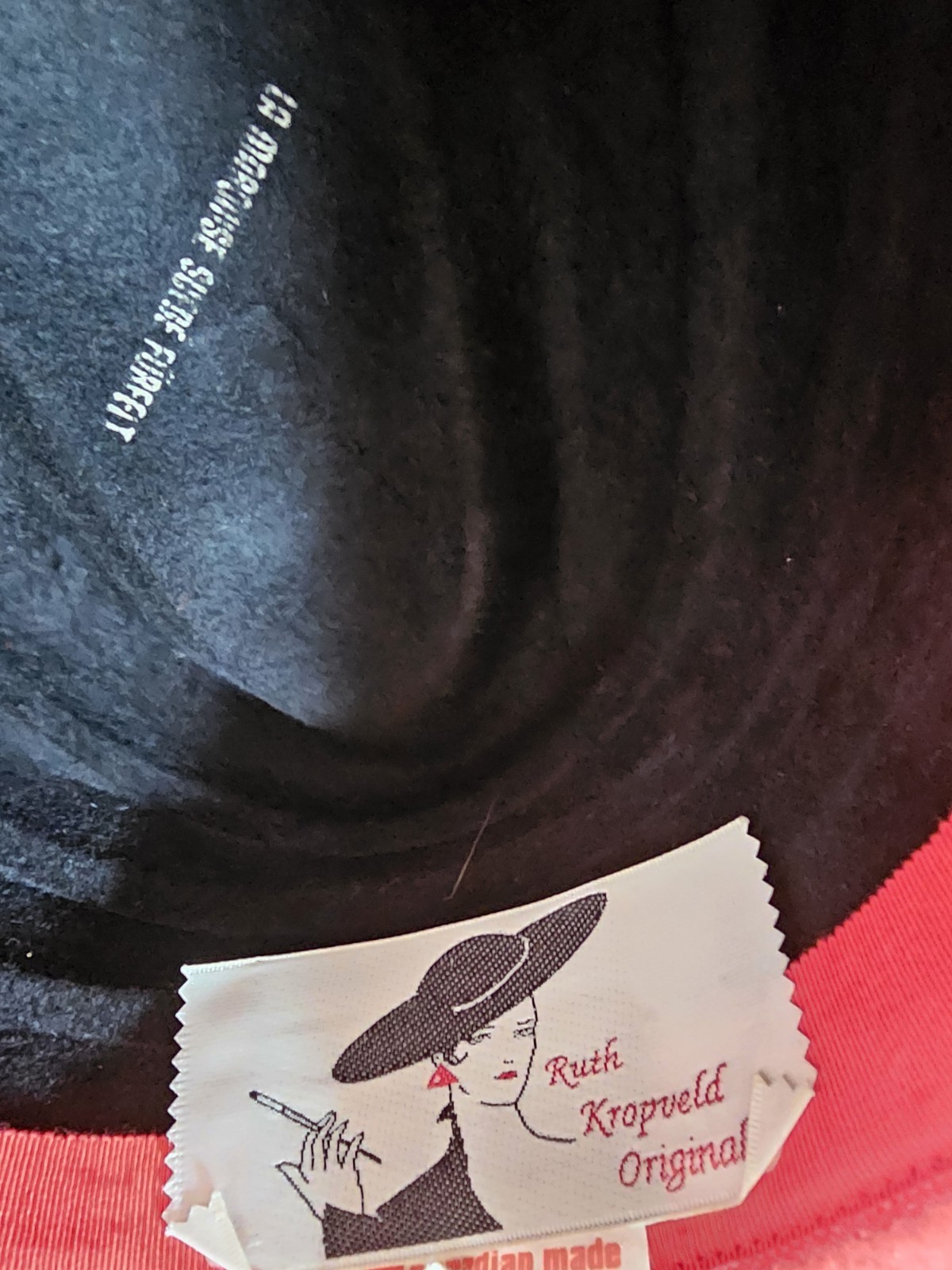 Vtg Chapeau Creations Ruth Kropveld Red Wool Hat NWT Beaded Red Hat Society Lady