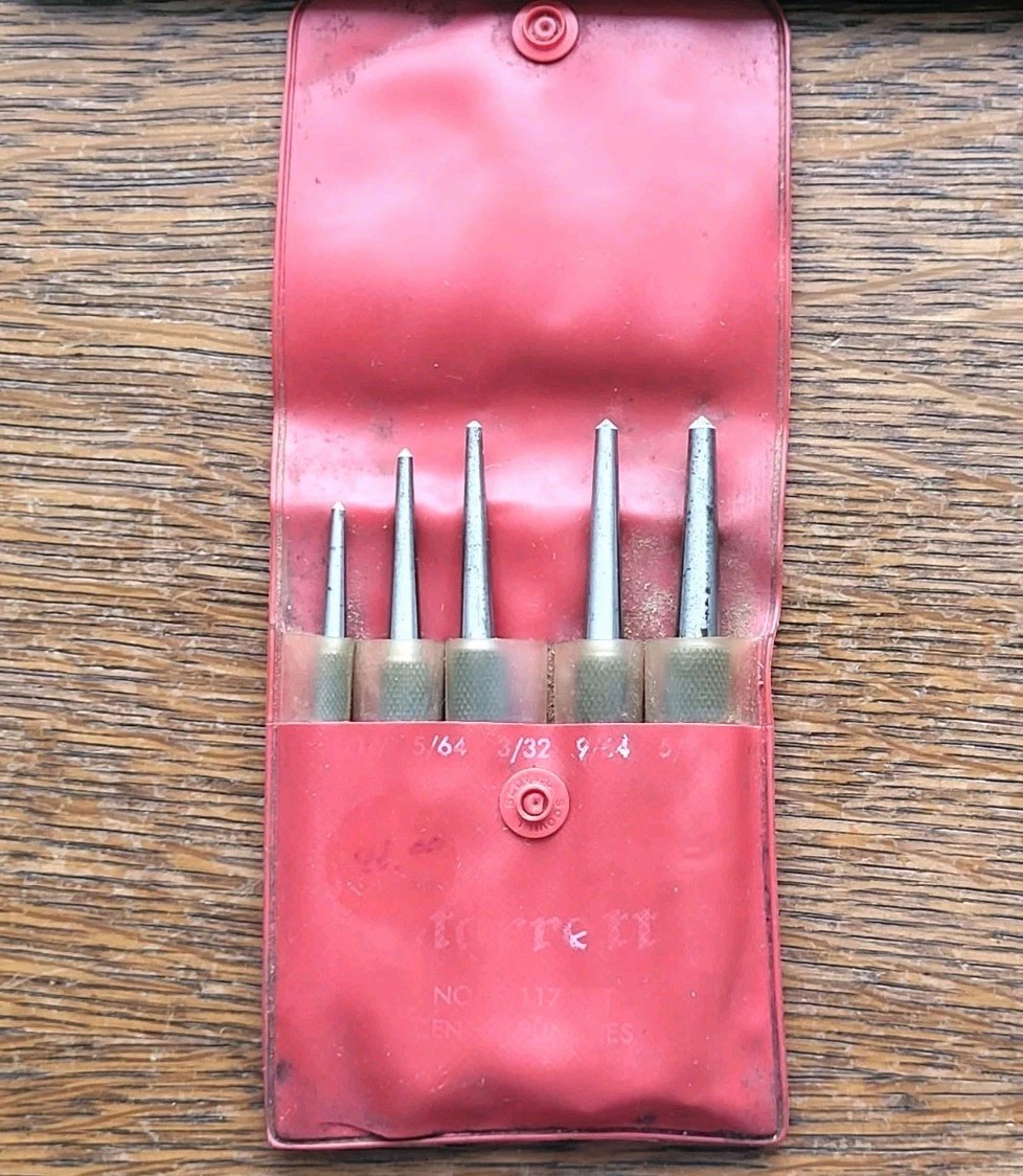 Vintage L. S. Starrett No. S 117 Set of (5) Center Punches Machinist Tools USA
