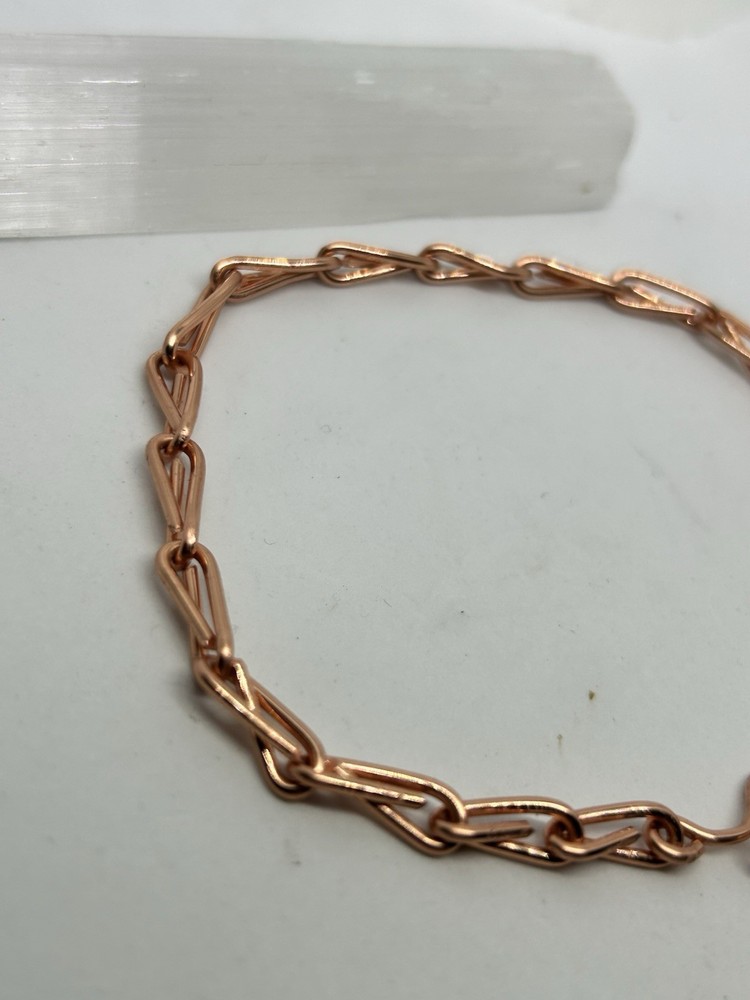 handmade copper link bracelet 9”