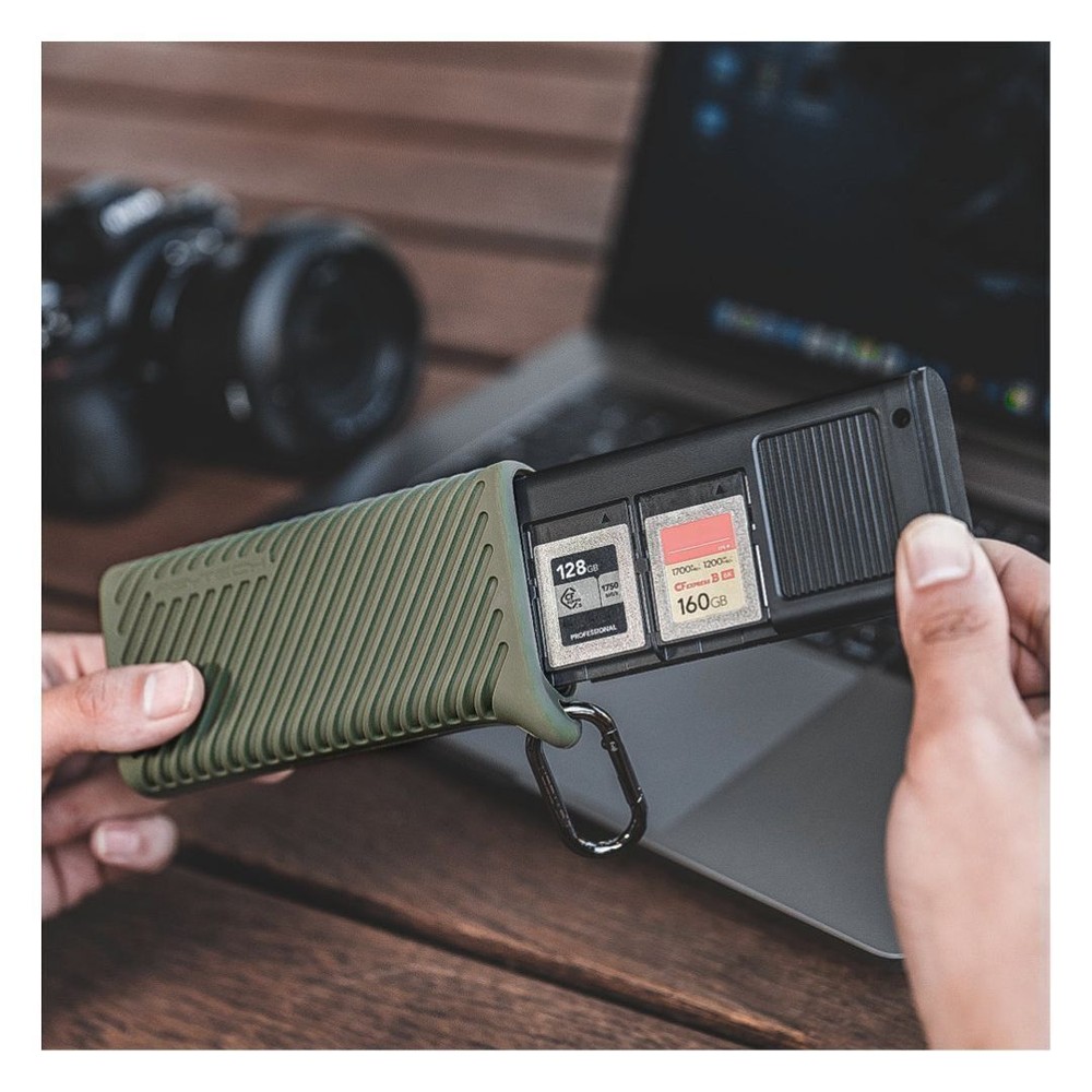 Pgytech CFexpress CreateMate Card Reader Moss Green Case
