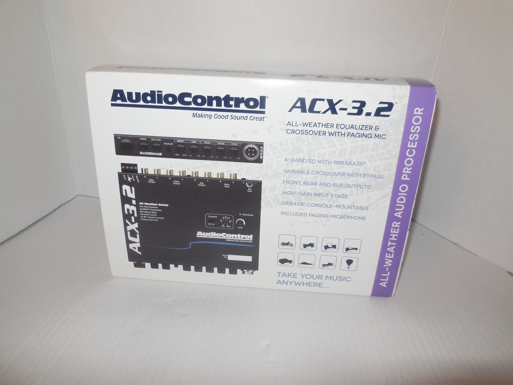 AUDIO CONTROL ACX-3.2 ALL WEATHER EQUALIZER & CROSSOVER & PAGING MICROPHONE NEW