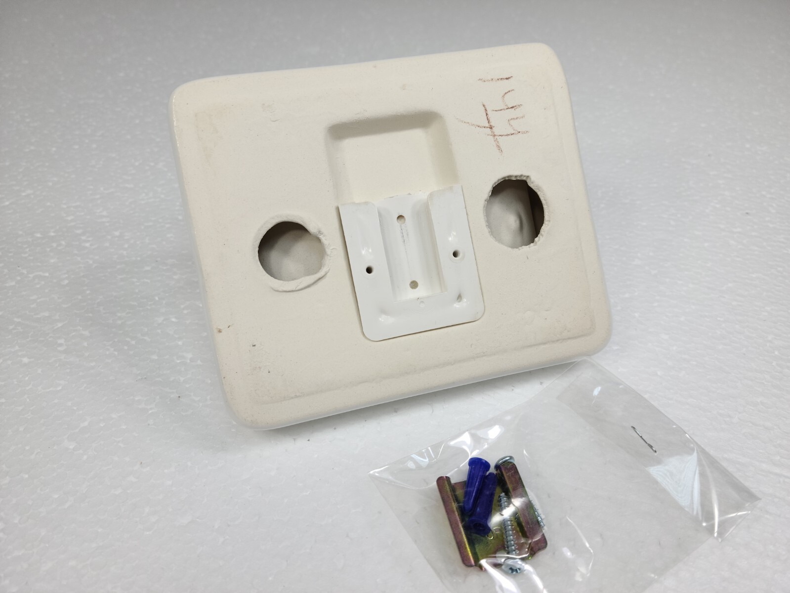 Vintage White Ceramic TP Toilet Paper Holder Screw in Drywall Mid Century Modern