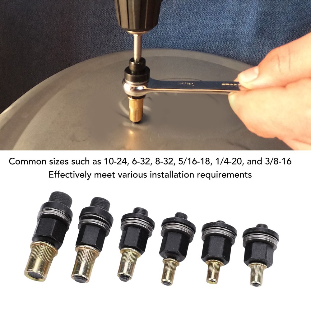 6Pcs Hand Rivet Nut Tool Mandrel Set Efficient For Riveting Application