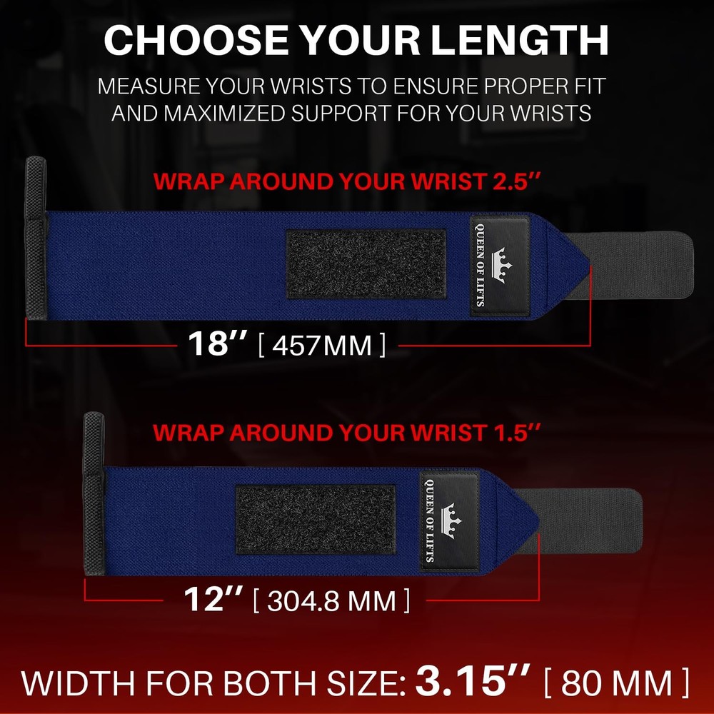Weightlifting Wrist Wraps with Thumb Loop – 12 Inch HeavyDuty Support