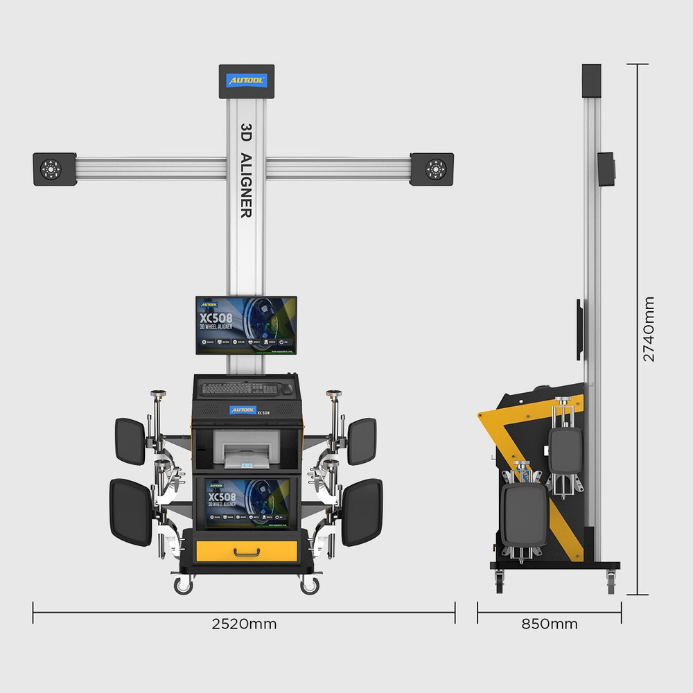 Fully Automatic Wheel Alignment Machine 3D Tire Aligner Dual Screen + Printer