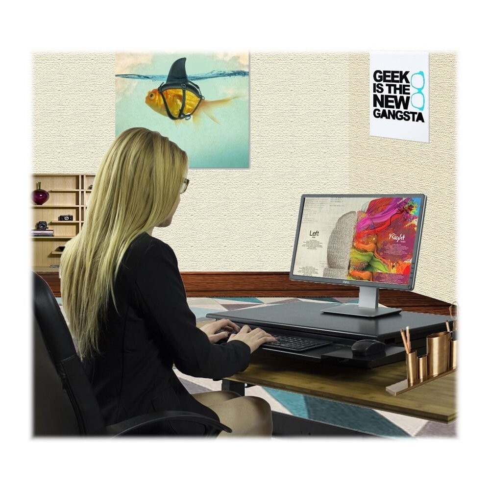 CHANGEdesk Laminate Standing Desk Converter With Adjustable Height - Black