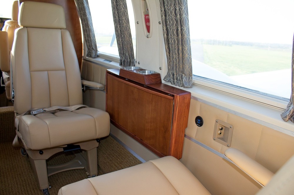 Beechcraft King Air 200 custom leather interior