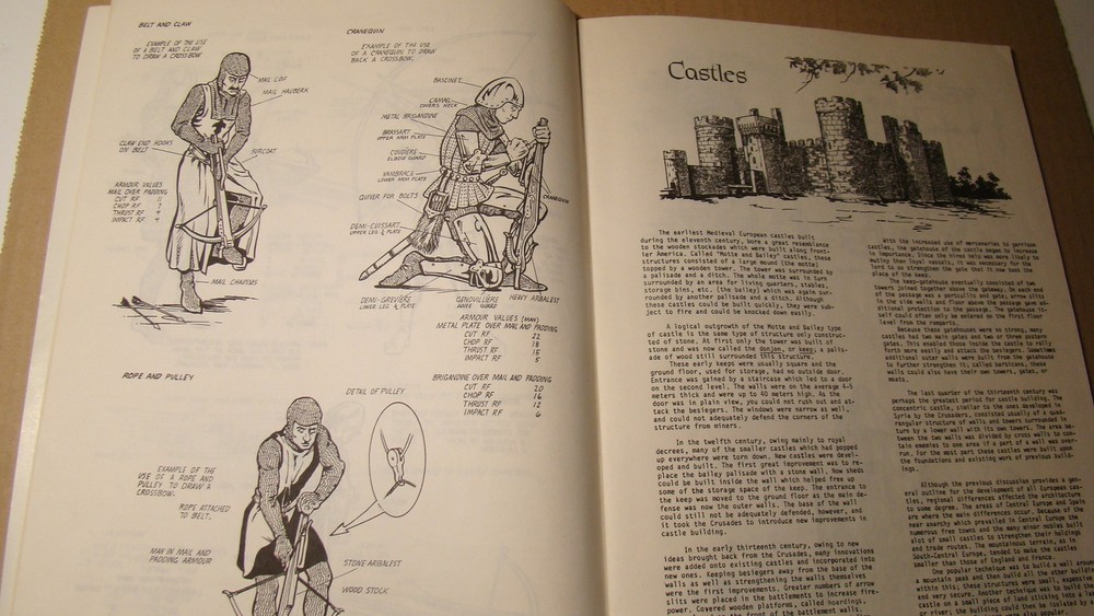 PALLADIUM BOOK - WEAPONS & CASTLES *SOLID COPY* DUNGEONS DRAGONS 1982