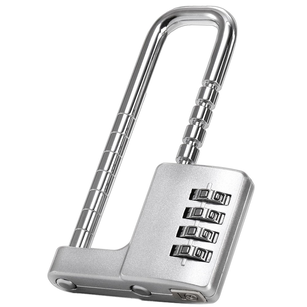 U Shaped Cabinet Combination Lock, 4 Digit Stainless Steel Padlock with Code,...