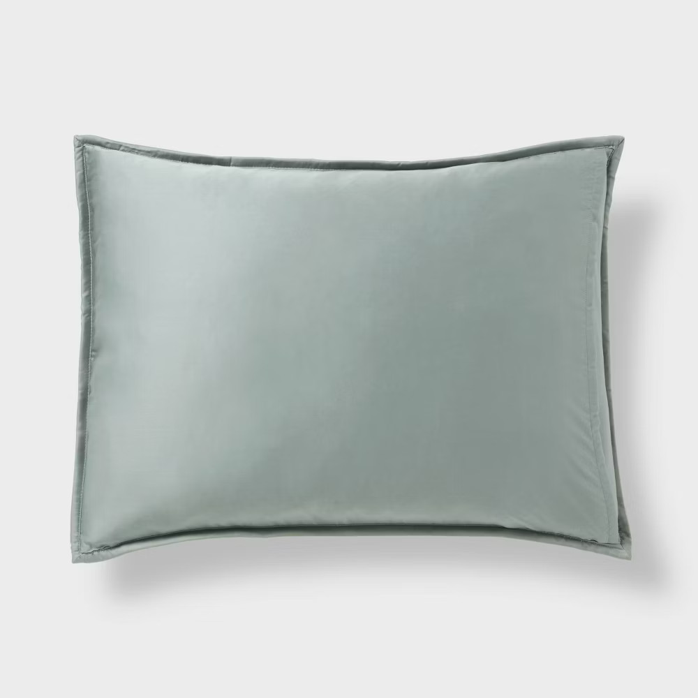Threshold Lyocell Satin Comforter Set Cooling Breathable Solid, Teal Green, King