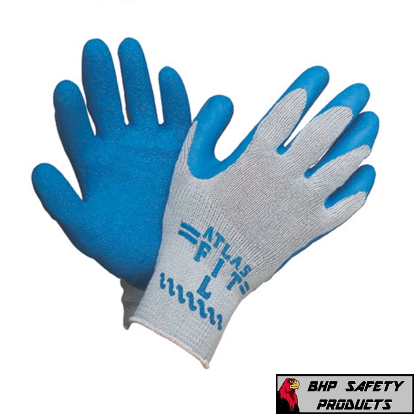 SHOWA ATLAS FIT 300 NATURAL RUBBER PALM WORK GLOVES BLUE (SM-XL)