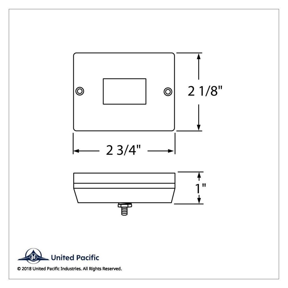 United Pacific 36008 Incandescent, Rectangle Clearance/Marker Light, Stud Mount