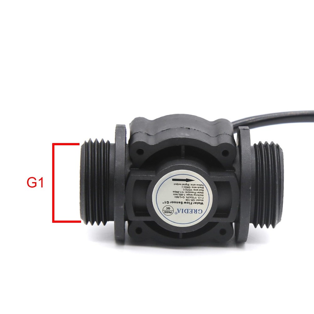 GREDIA 1" Water Flow Sensor Food-Grade Switch Hall Effect Flowmeter Fluid Met...