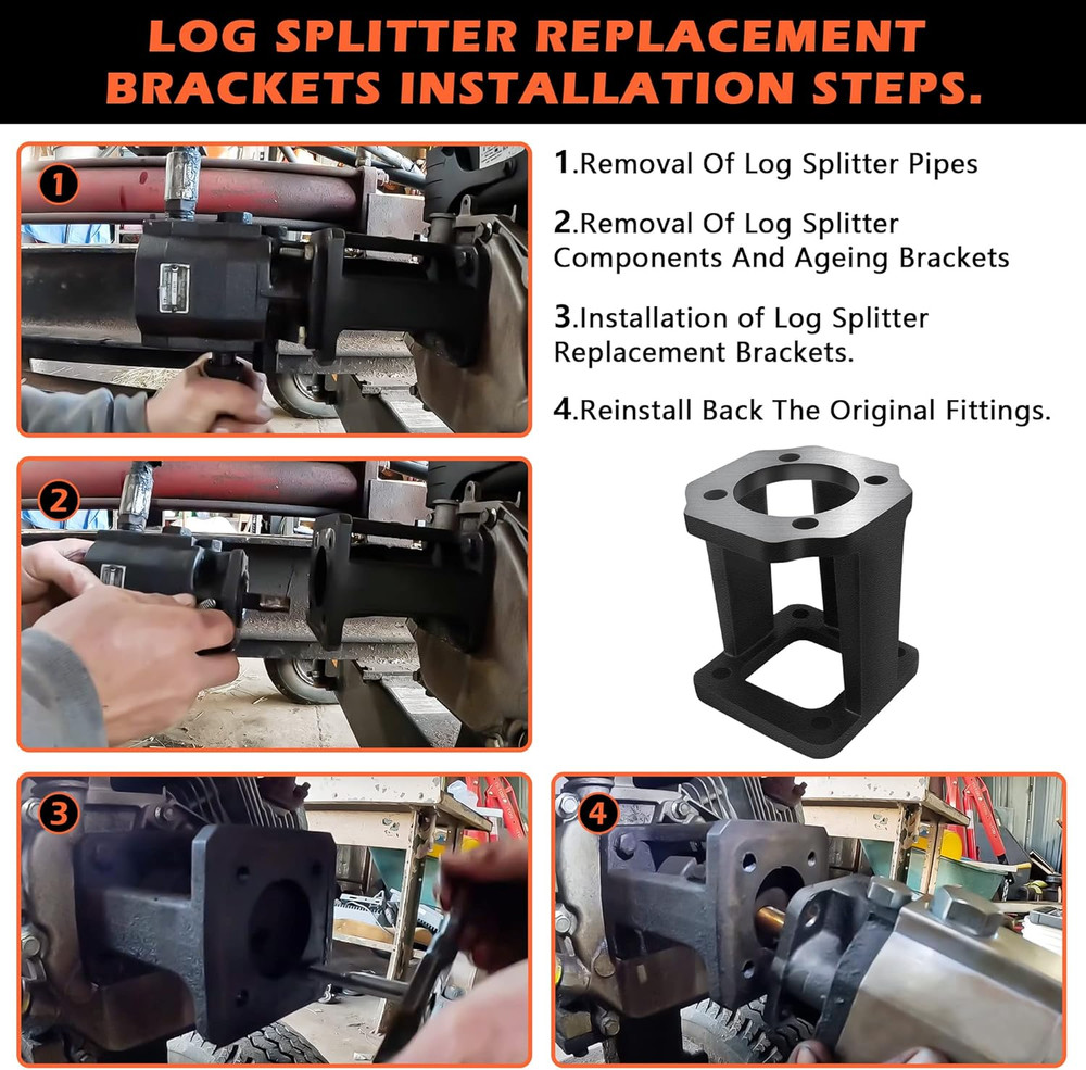 Log Splitter Replacement Brackets, Hydraulic Pump Mount for 5-7 Hp Engines. Comp