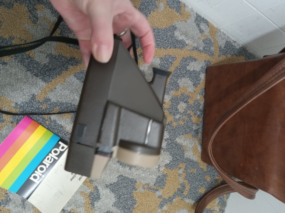 VTG POLAROID CAMERA SONAR ONE STEP SEARS SPECIAL with bag Instructions UNTESTED
