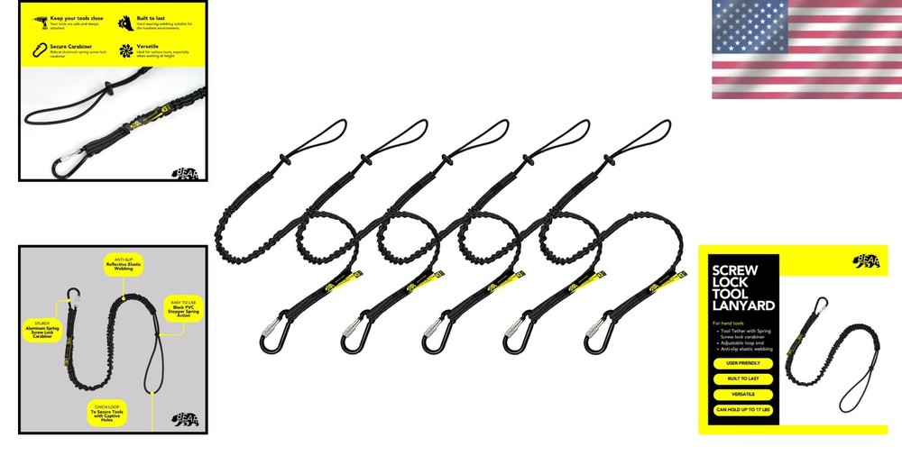 Durable 8KG Tool Lanyard with Elastic Webbing - Perfect for Construction Use