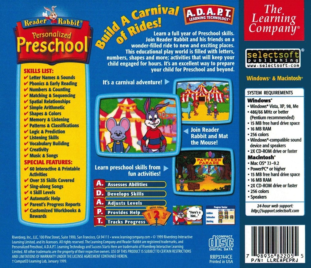 Reader Rabbit Personalized Preschool Deluxe (2 CD-ROM Set) (with Windows XP /...