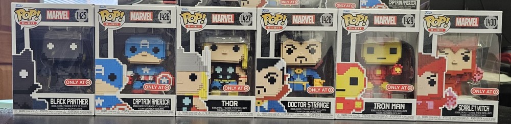 Funko Pop! Marvel - 8-BIT COMPLETE SET (PANTER,CAPTAIN,IRONMAN,SCARLET,DR,THOR)