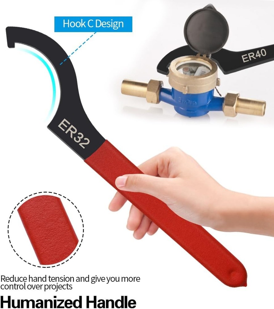 6pcs Coilover Spanner Wrench Set C-Shape Shock Hook Wrench Tools for Suspension