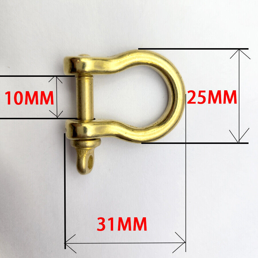 5/10pcs Solid Brass Bow Shackle Joint Connect D Ring For Bag Wallet Key Chain