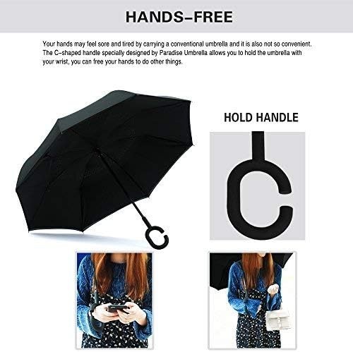 49/56 Inch Inverted Reverse Upside Down Umbrella Extra Large Double Canopy