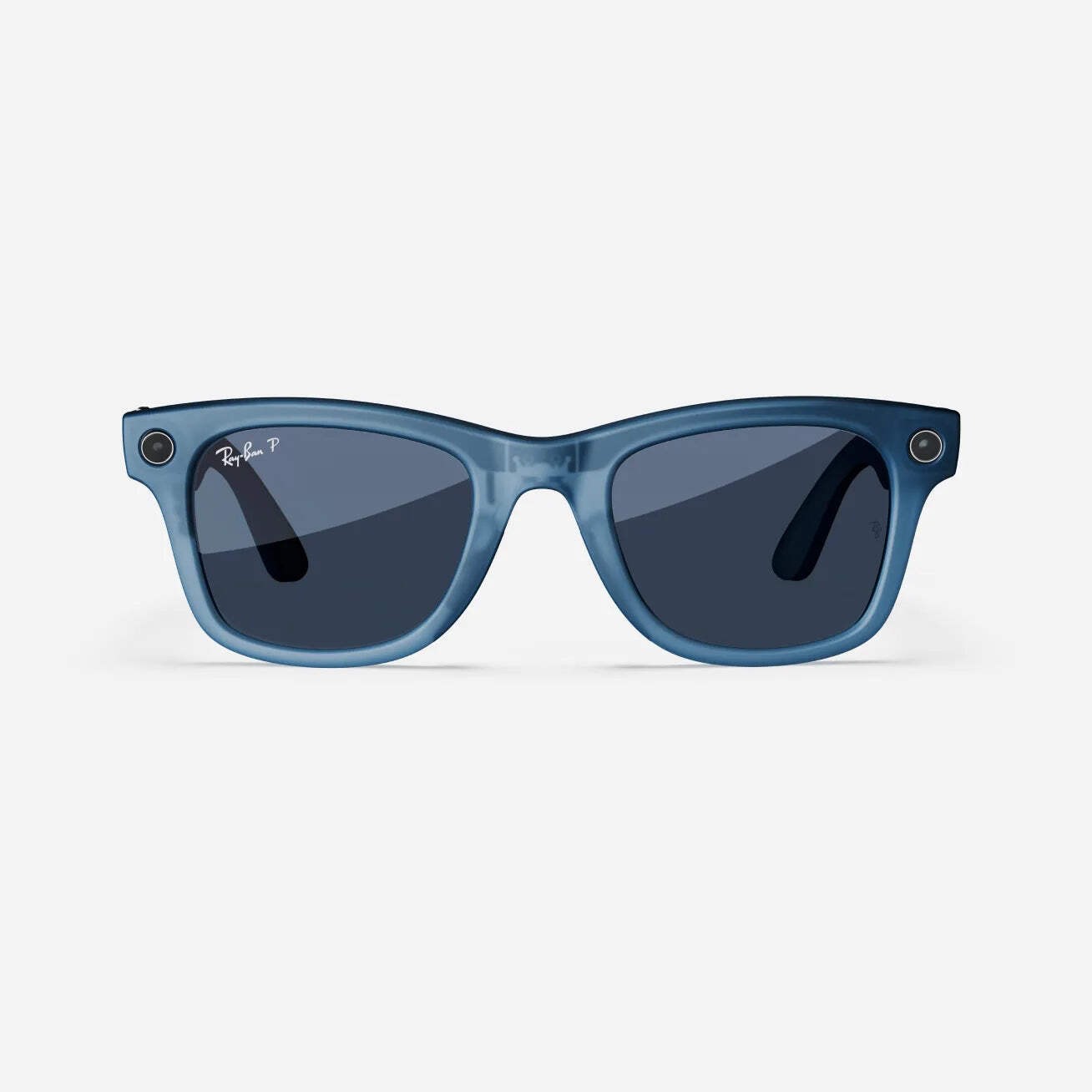 Ray-Ban Meta Wayfarer (Refurbished), Matte Jeans Transparent / Dusty Blue, Stand