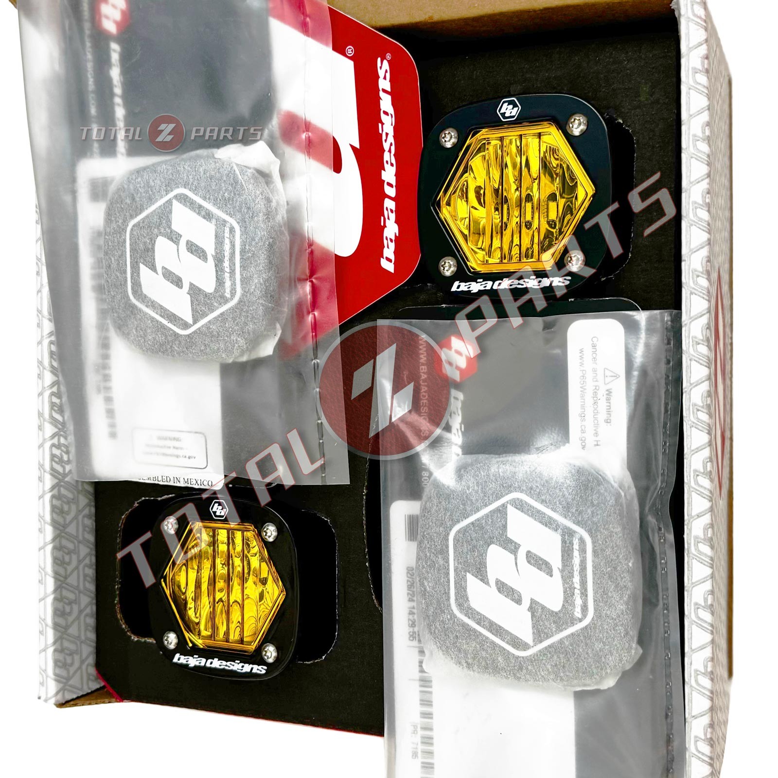 Baja Designs® 4x S1 LED Lights Amber Wide Cornering, Guards, Wiring, Brackets