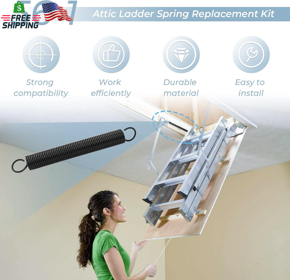 56-1 Ladder Spring Replacement Kit, Compatible with Werner Model Attic Ladders W
