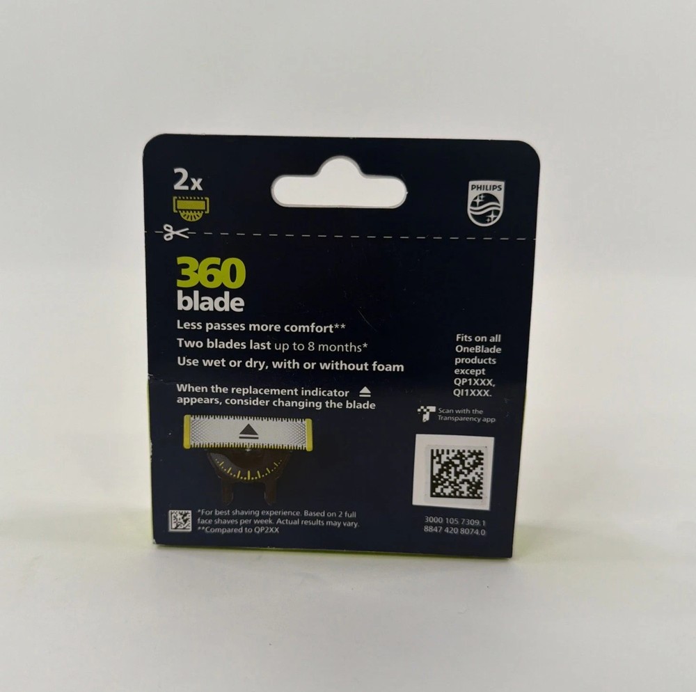 Philips Norelco Oneblade 360 Blade Replacement Blade 2 Pack Genuine Replacement