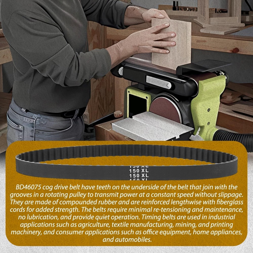 Cogged Drive Belts for Ryobi Disc Sander Models - Easy Installation, 2-Pack