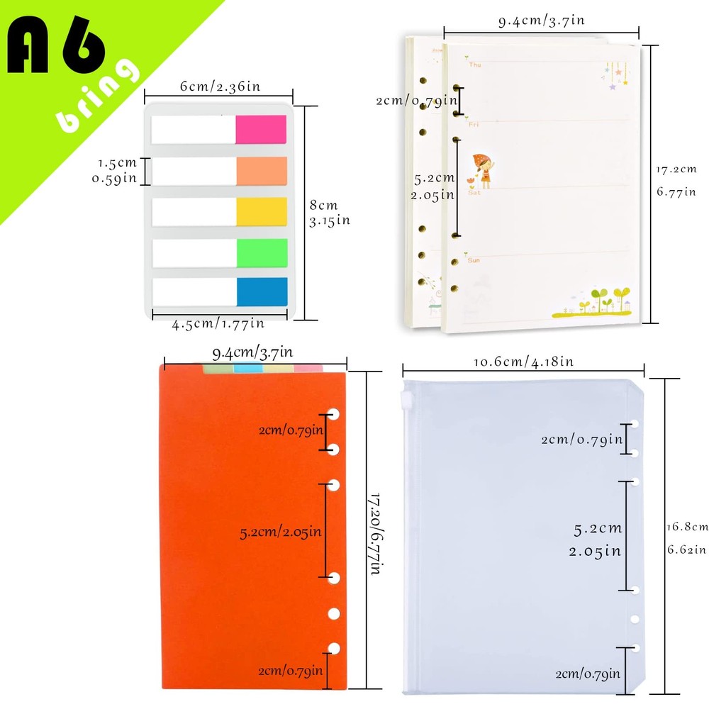 Rancco A6 Planner Inserts Weekly Refills, A6, Refills