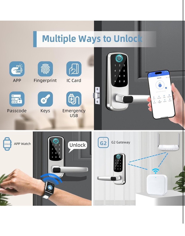 Gateway + B07 Smart Door Lock Black