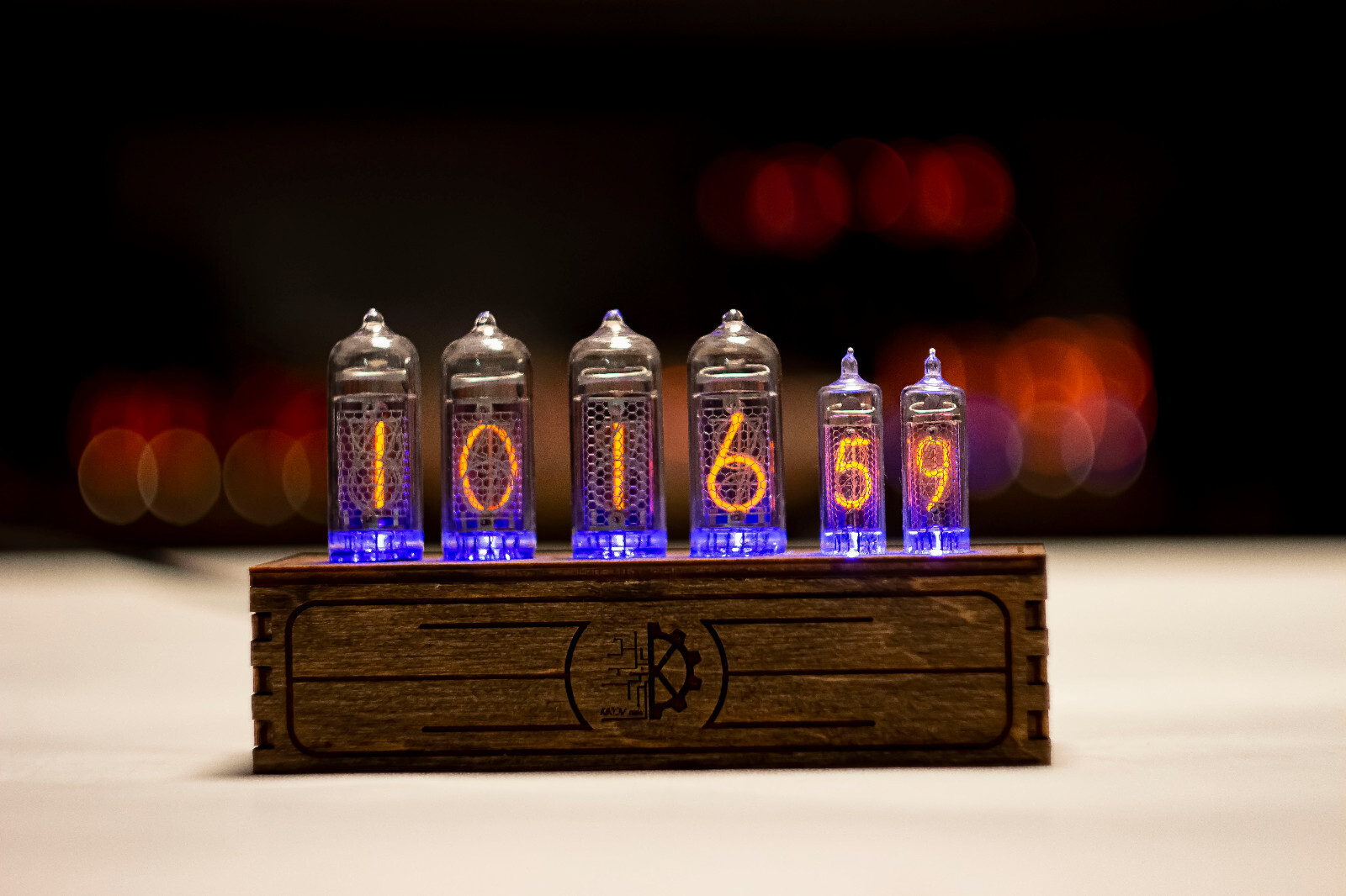 Nixie tube clock IN-14+IN-16 RGB table desk retro old vintage clock for bedroom