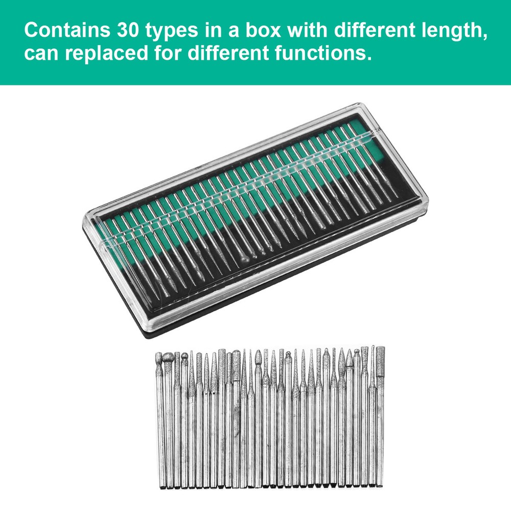 90Pcs Diamond Burr Bits Drill Set Rotary Multi Tool Accessories Kit US Fast Ship