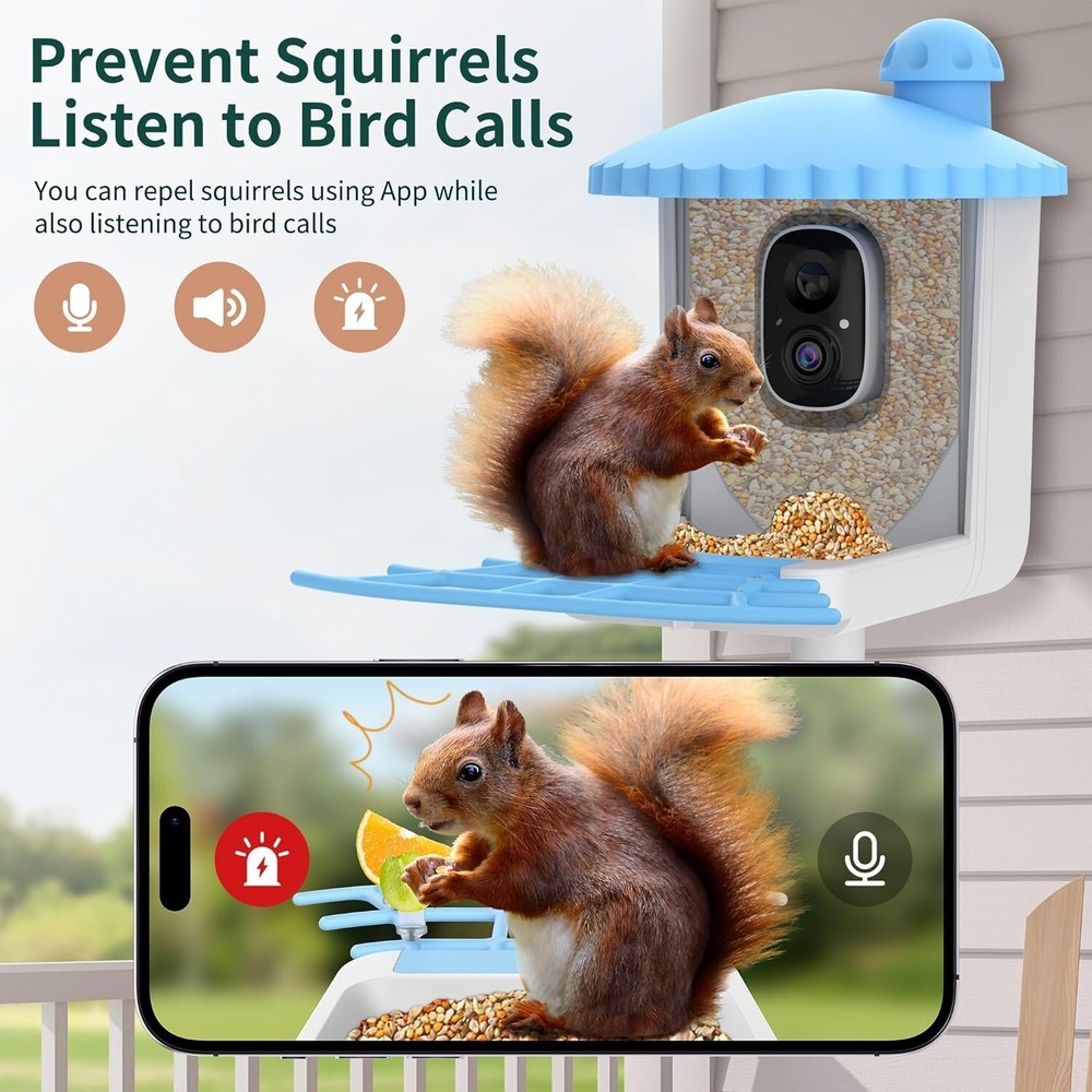 Twesync Smart Bird Feeder Camera Solar Powered, AI Identify Bird Feeder Camera