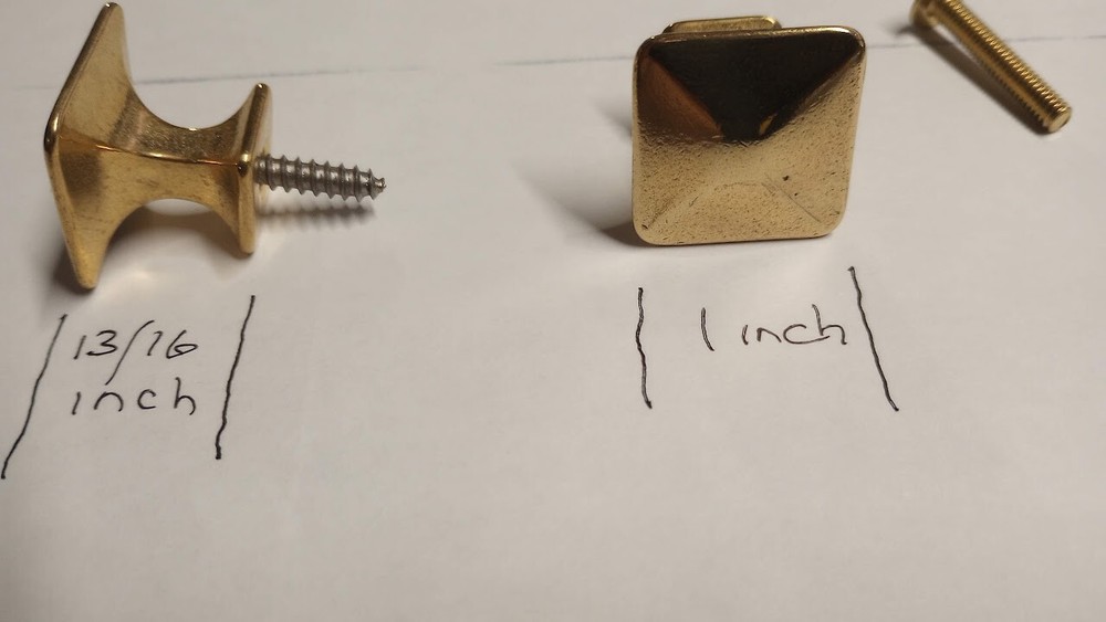 SOLID BRASS Pyramid Style Knob Size 1" Wide