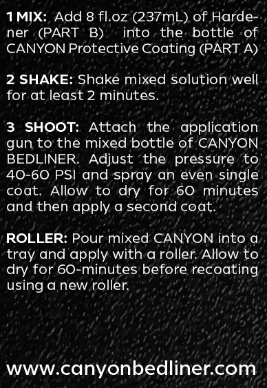 Canyon Epoxy Black Spray-On Truck Bed Liner Kit w/ Spray Gun – Durable & Easy
