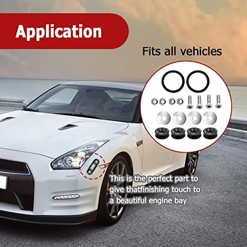 Universal Billet Bumper Trunk Quick Release Fastener Kit, Quick Release black