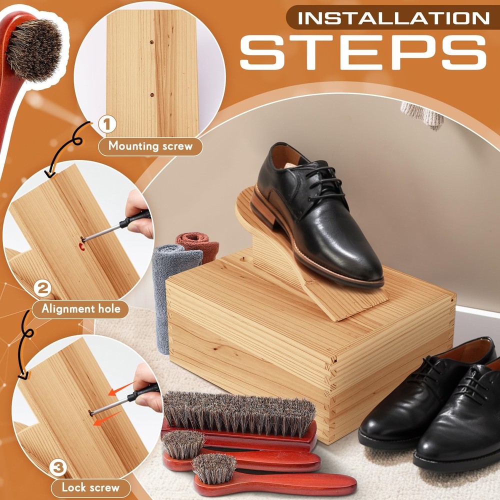 9 Pcs Shoe Shine Valet Box Light
