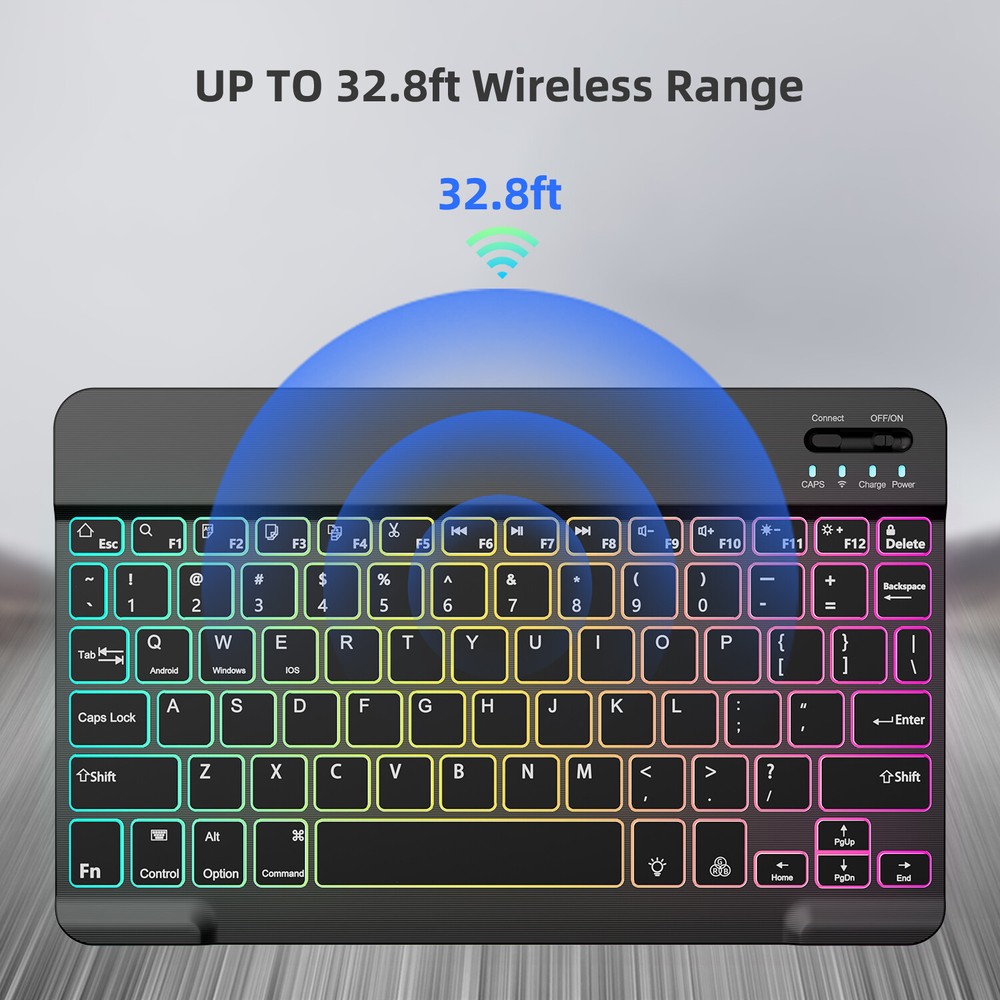 RGB Backlit Wireless Gaming Keyboard Mouse - Ergo Low Latency Multi-Device Combo