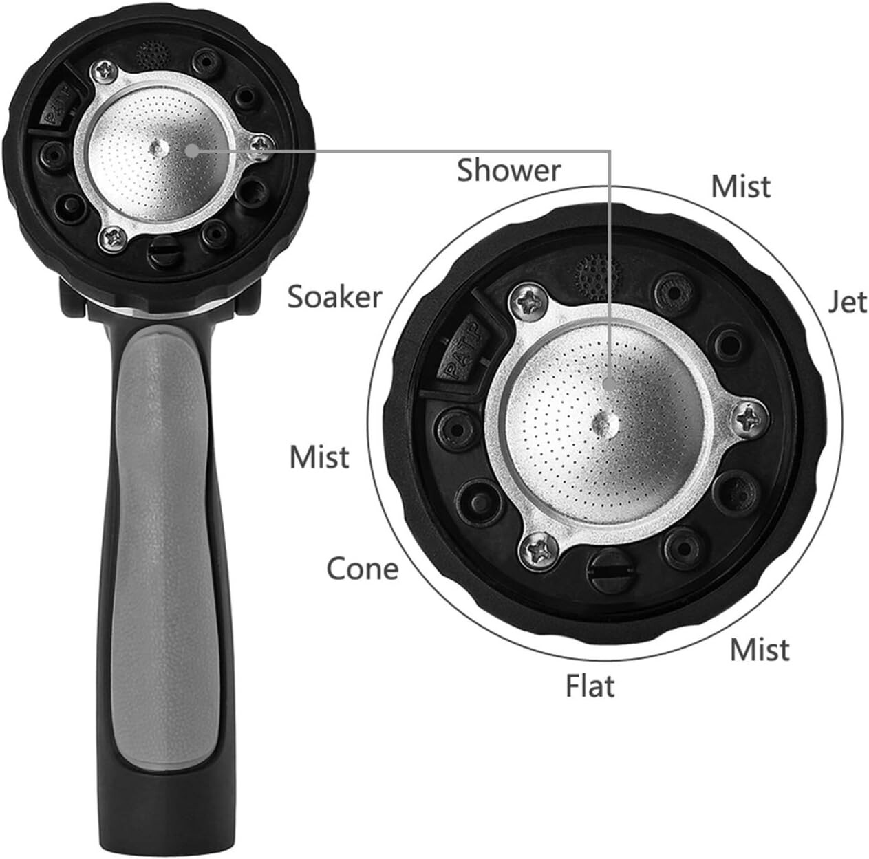 Garden Hose Heavy Duty Water Nozzle High Pressure with Ergonomic Handle