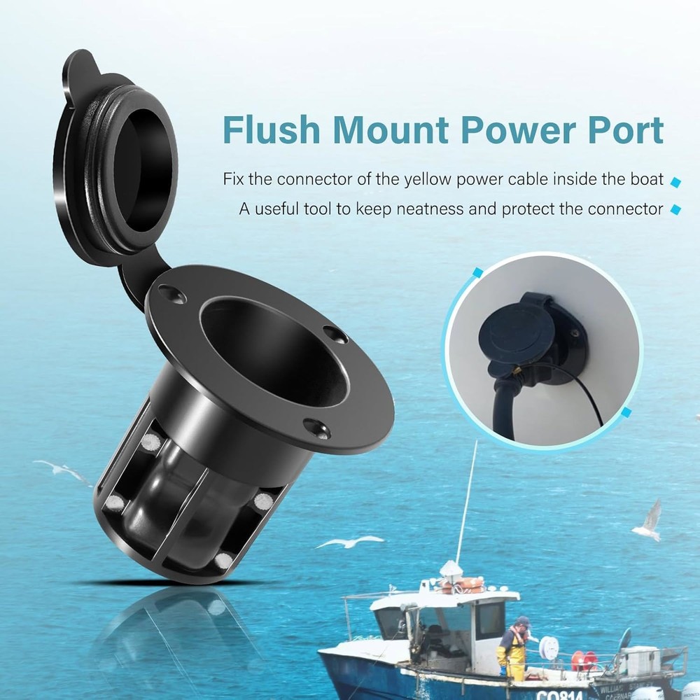 1903012 Flush Mount Power Port Quick Connect for Cannon Downriggers Power Cable