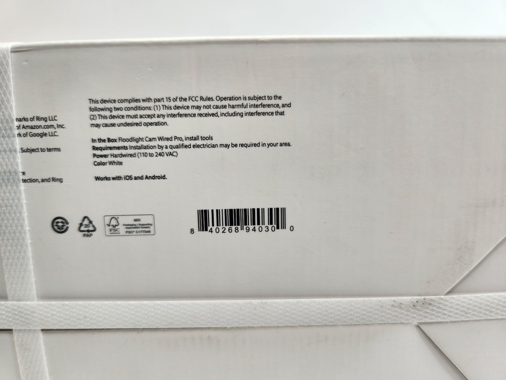 Ring Floodlight Camera Pro w/ 2K Video and Ring Vision - New Sealed