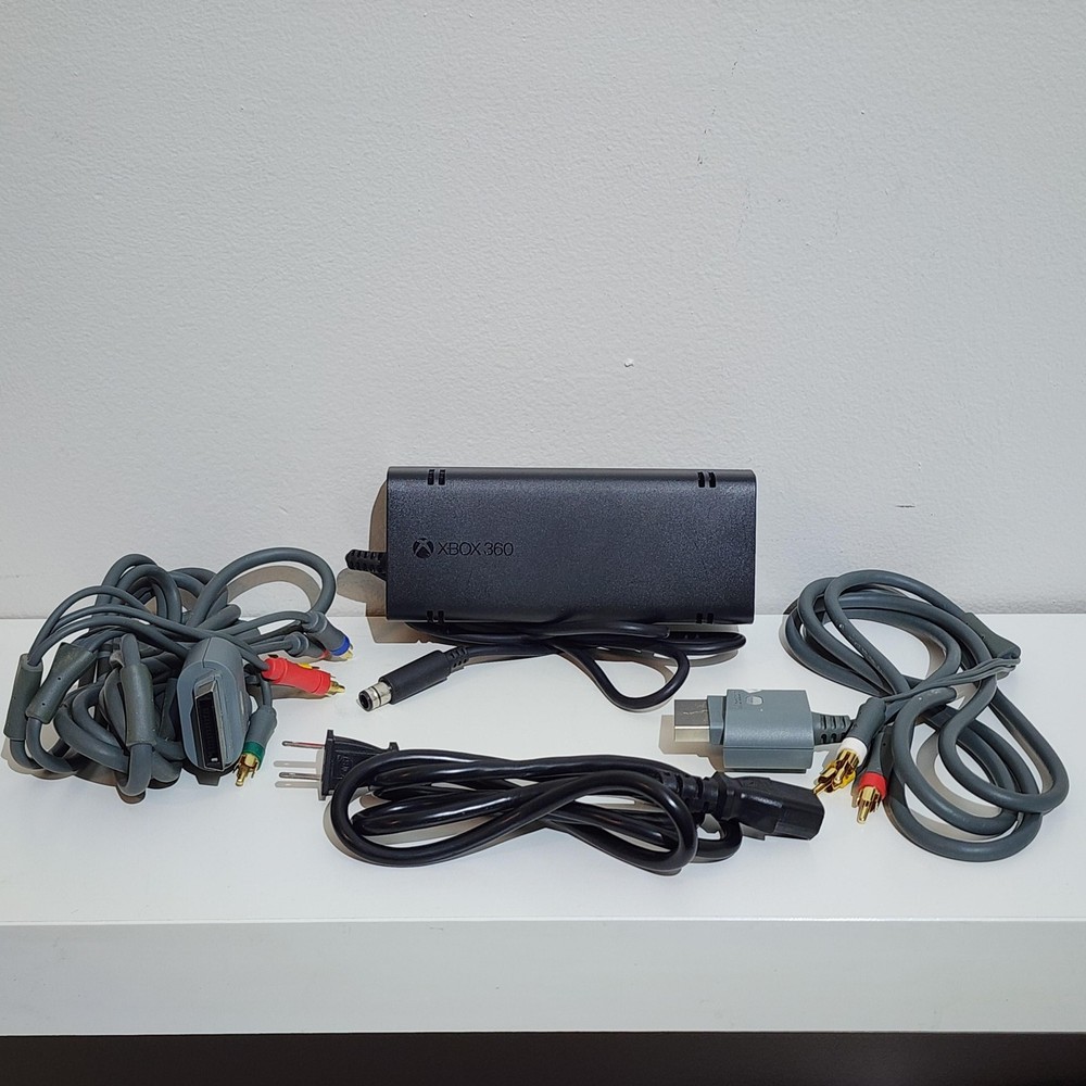 Xbox 360 Genuine Power Supply Adapter Cables Bundle Component Composite AV OEM
