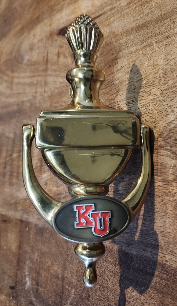 KU University Of Kansas Solid Brass Door Knocker