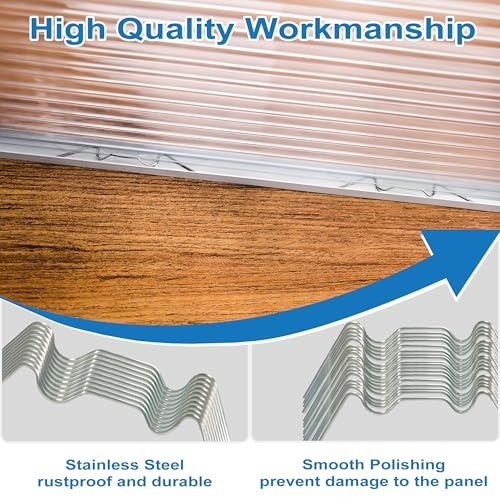 PCS Greenhouse Glazing Clips Stainless Steel Long 95mm/3.74IN W Type Clips 100