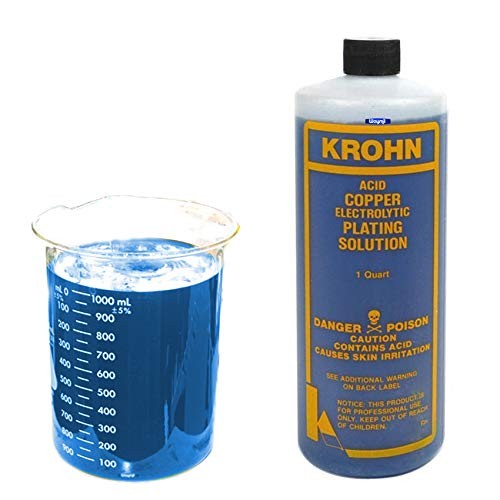 Krohn Acid Copper Electroplating Kit – 1 Quart Copper Plating Solution with P...