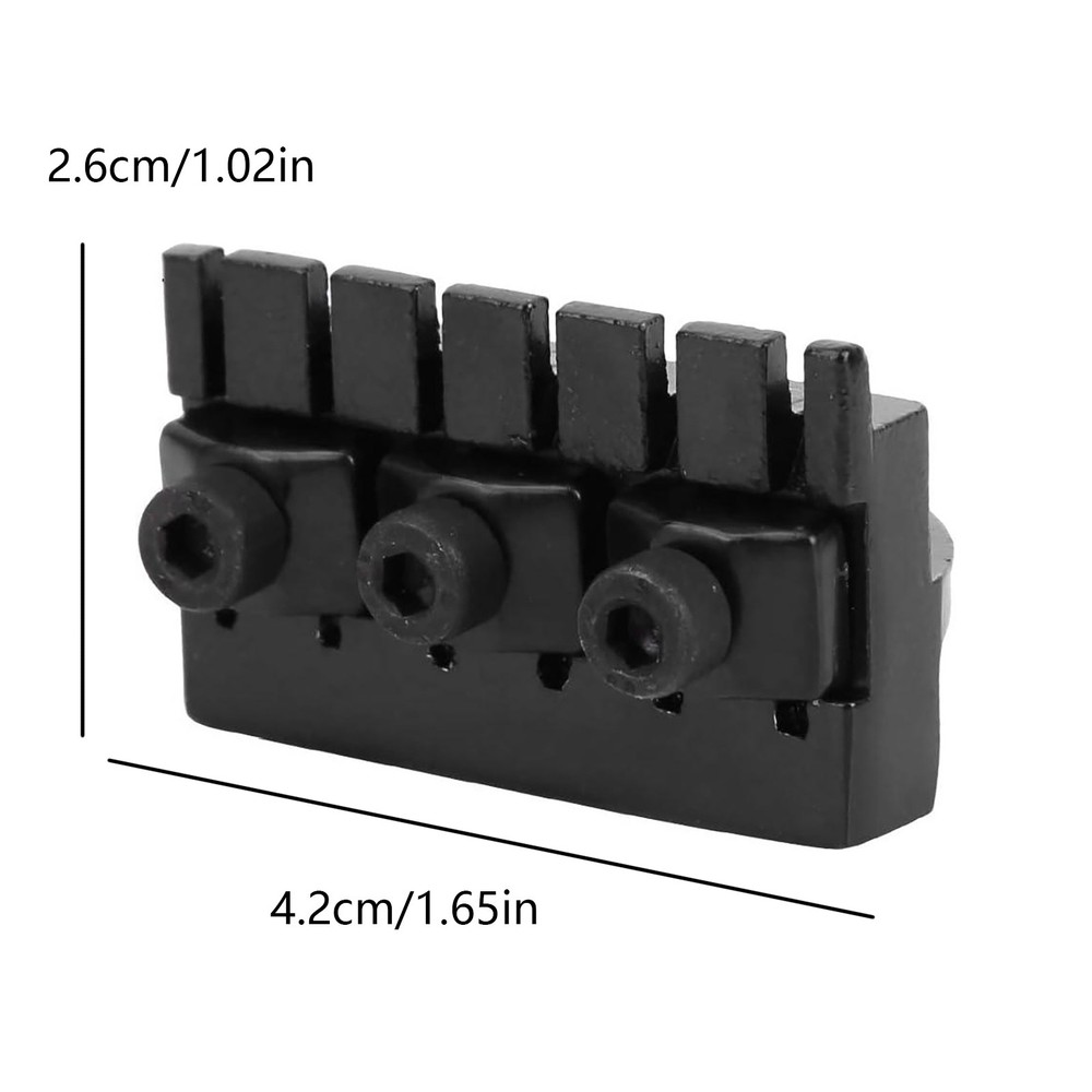 Headless Guitar 6-String Lock Nut Replacement Kit Black Zinc Alloy Hardware